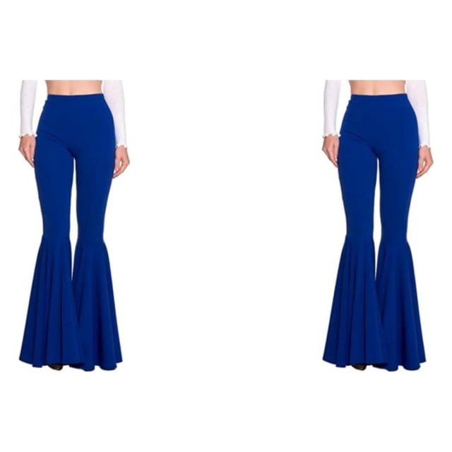 Baohd Stretchy Woman Pants Wide Application Multiple Sizes Available High Waist navy blue L 2Set