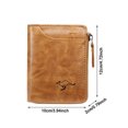 thumbnail image 2 of RFID Blocking Leather Wallet for Men Slim Design Short Bifold Clip Card Holder with Zipper Style for Daily Use Travel Organizer, 2 of 3
