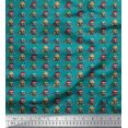 thumbnail image 1 of Soimoi Satin Silk Fabric Crossbone & Skull Halloween Printed Fabric 1 Yard 42 Inch Wide, 1 of 3