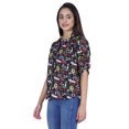 thumbnail image 2 of Moomaya Womens Printed Top Roll-Up&nbsp;Sleeve Collar Neck Button-Down Shirt, 2 of 7