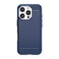 thumbnail image 1 of PANDACO Navy Brushed Metal Case & Screen Protector for iPhone 16 Pro, 1 of 3
