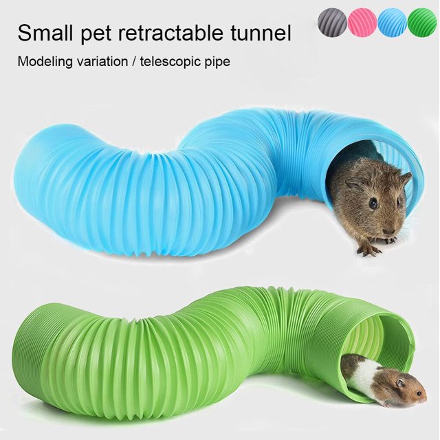 Tunnel Rétractable pour Animaux de Compagnie Imperméable Petit Tunnel Pratique Tunnel de Jeu Tunnel Léger Pipeline d'Expansion pour Vison Cobaye Blanc