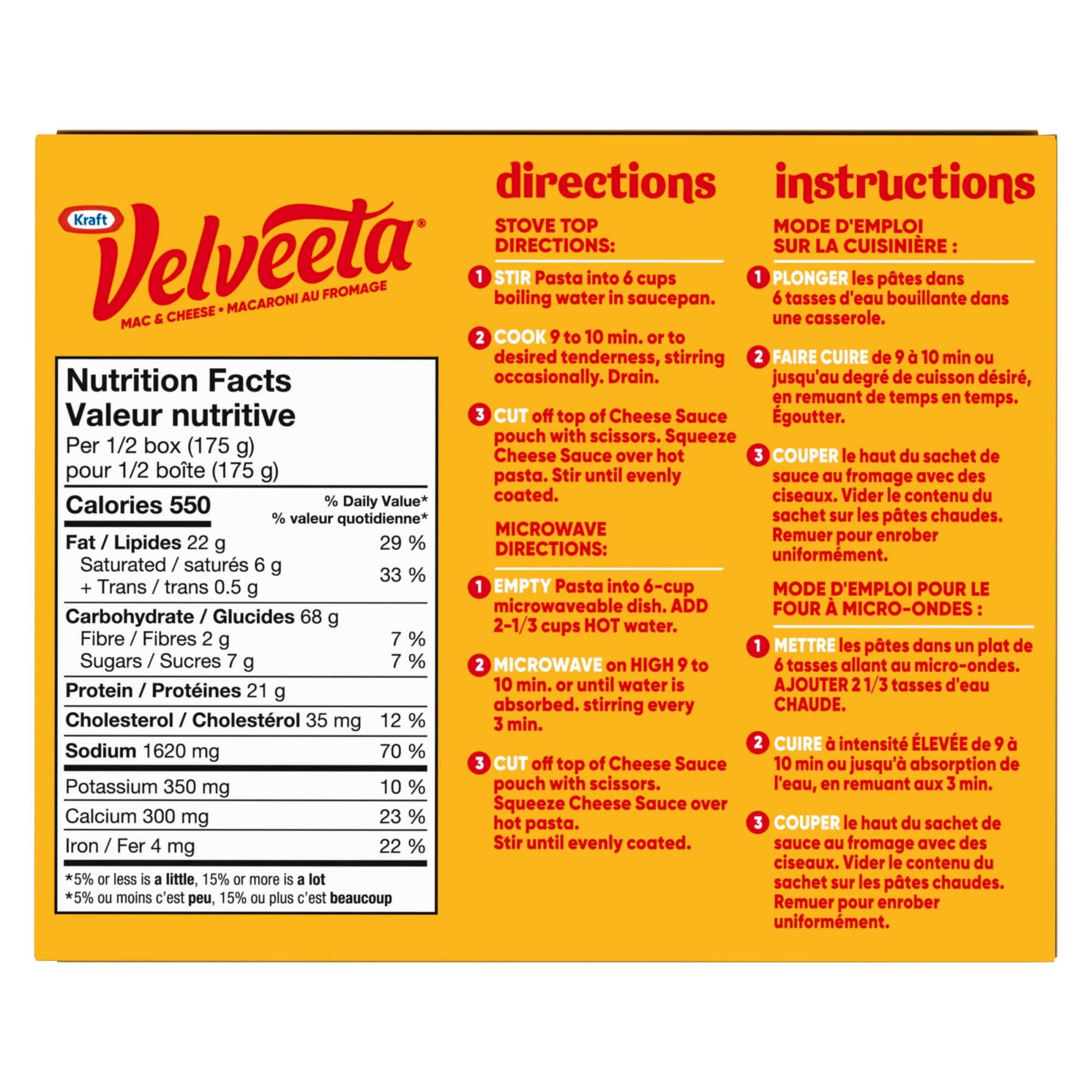 Macaroni Au Fromage Deluxe Velveeta Original Sur Coquillettes, Boîte