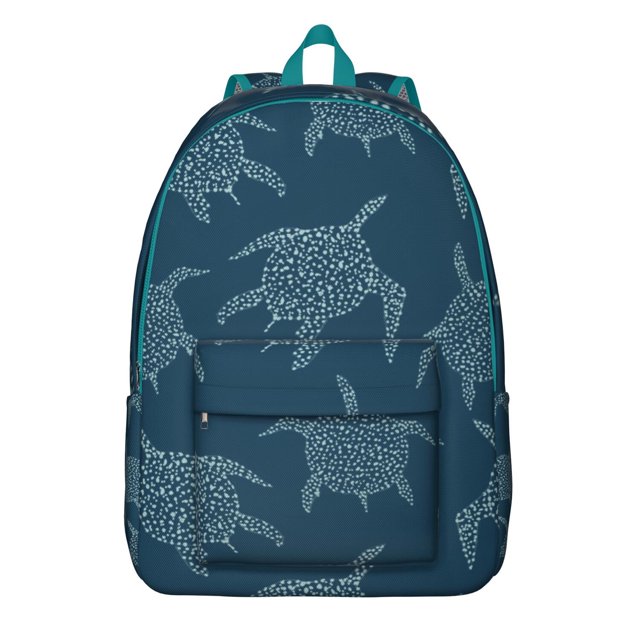 Abstract Coral Reef Sea Turtle Canvas Bookbag 鈥?Durable Travel Backpack with Nautical Design, Comfortable Carrying, Large Capacity, and Anti-theft Features for Outdoor Activities and Short-Term Travel