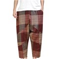 thumbnail image 1 of Birdeem Mens Pants Mens Fashion Drawstring Elastic Waist Solid Color Casual Retro Nationality Length Pants, 1 of 12