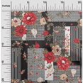 thumbnail image 2 of oneOone Rayon Red Fabric Asian Floral With Geometrical Texture Craft Projects Decor Fabric Printed By The Yard 56 Inch Wide, 2 of 4