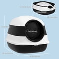 thumbnail image 3 of PawHut Cat Litter Box with Lid, Covered Litter Box w/ High Sides, Black, 3 of 10