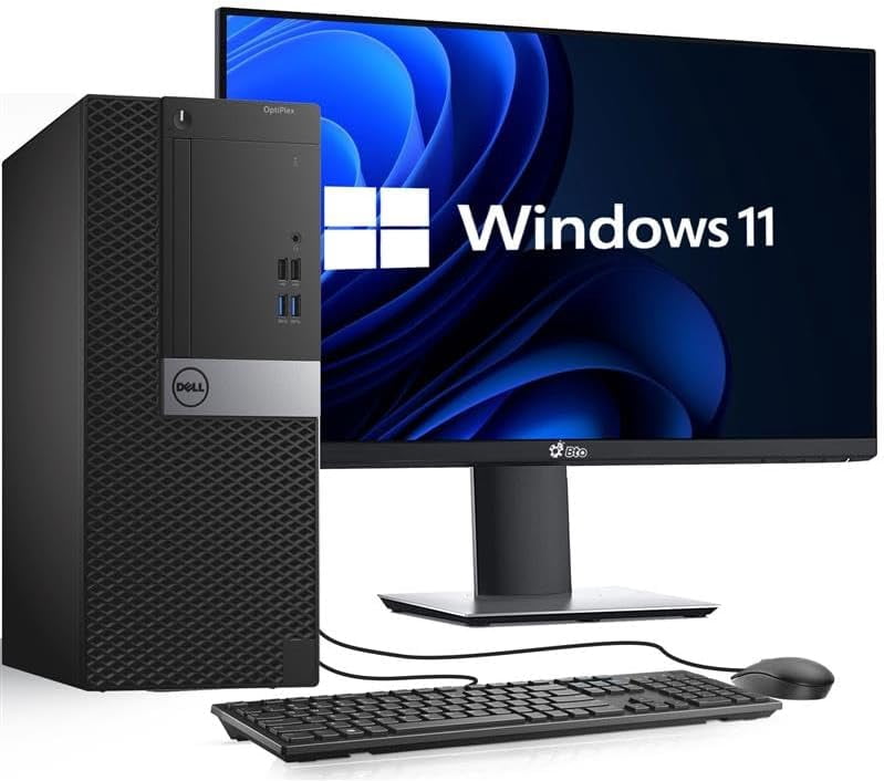 Dell Optiplex Tower Desktop PC ~ Intel Core i5 Processor 16GB RAM  256GB SSD Windows 11 Pro ~ 24 Inch Monitor  ~ WiFi