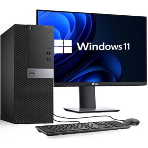 Dell Optiplex Bureau de la tour PC ~ Intel Core i5 Processeur 16GB RAM 256GB SSD Windows 11 Pro ~ 24 Moniteur de pouce ~ WiFi