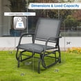 thumbnail image 3 of Costway Outdoor Single Swing Glider Rocking Chair Armrest Garden Porch Backyard Grey, 3 of 9
