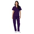 thumbnail image 4 of Adar Universal Unisex Scrub Set - Unisex V-Neck Scrub Top & Tapered Drawstring Scrub Pants, 4 of 7