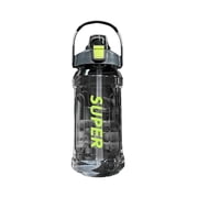 Water Bottle with Straw 2 Liter Large-Capacity Sports Water Bottle Fashionable Trend Straw Cup with Scalemark Portable Concise Leakproof Shatterproof Water Cups 2 Liter Water Bottle