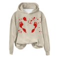thumbnail image 4 of WEAIXIMIUNG Sweat à Rayures pour Femmes Automne et Hiver 2025 Tendance avec Capuche et Imprimé Lettre, 4 of 4