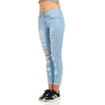 thumbnail image 2 of Cover Girl Women's Plus Size Ripped Distressed Skinny Jeans, Denim, 2 of 7
