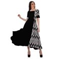 thumbnail image 2 of Moomaya Robe Midi en Viscose à Manches Courtes Imprimée Style Santoon à Taille à Cordon pour Femmes, 2 of 4