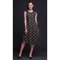 thumbnail image 3 of Bimba Robe Midi Évasée d'Été Décontractée Sans Manches à Imprimé Floral de Trèfles Noirs pour Femme - Medium, 3 of 6