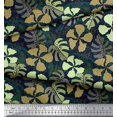 thumbnail image 2 of Soimoi Coton Canard Tissu Floral & Monstera Feuilles Tissu Imprimé 1 Yard 42 Inch Wide, 2 of 3
