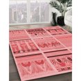 thumbnail image 3 of Ahgly Tapis d'Intérieur Lavable en Machine Carré Transitionnel Rose Saumon Clair, 6 Pieds Carré, 3 of 7