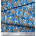thumbnail image 3 of Soimoi Blue Satin Silk Fabric Dot & Flower Hand Drawn Print Fabric by Yard 42 Inch Wide, 3 of 3