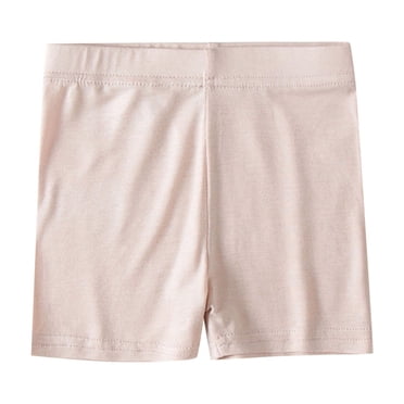 Povozer Kids Girls Dance Shorts Solid Color Breathable Bike Shorts(PK2,2-3 Years)