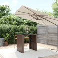 thumbnail image 1 of vidaXL Table de Bar avec Plateau en Verre Brun 105x80x110 cm Rotin Poly, 1 of 4