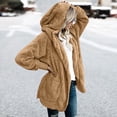 thumbnail image 1 of Fiogavroetic Women's Oversized Open Front Hooded Draped Pockets Cardigan Coat, 1 of 5