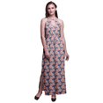 thumbnail image 1 of Bimba Floral Ladies Crew Neck Waist String Print Maxi Dress with Side Slits Summer Wear-XXX-Large, 1 of 6