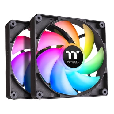 Thermaltake CT140 ARGB Sync PC Cooling Fan (2-Fan Pack), 5V Motherboard Sync, 16.8 Million Colors 9 Addressable LEDs, 140 mm Hydraulic Bearing Case/Radiator Fan, CL-