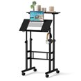 thumbnail image 1 of Costway Bureau Debout Mobile Roulant Chariot pour Ordinateur Portable Réglable Bureau à Domicile Noir, 1 of 10