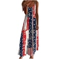thumbnail image 2 of Fridja Liquidation Robe T-Shirt Drapeau Américain Été pour Femmes Imprimé Sans Manches Col Rond Robe Décontractée Robes Mode Urbaine (Rouge, M), 2 of 5