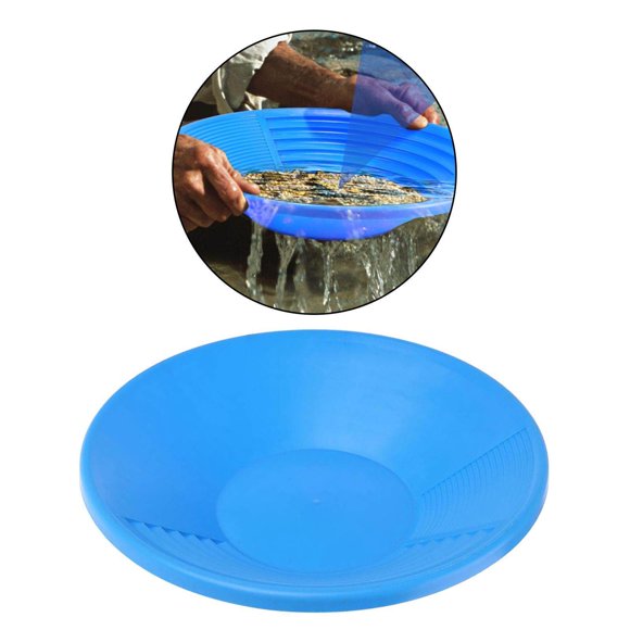 Xingzhi Poêle à Double Riffle de 15 Pouces en Or pour l'Extraction de Nuggets, le Curage, l'Exploration de Rivières, Bleu Ciel