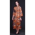 thumbnail image 2 of Bimba Robe de Chambre pour Femmes Orange Moyenne Bird Blossom & Robin Peignoir Long Mariée Préparation Chemise Imprimée Peignoir de Bain Filles P, 2 of 5