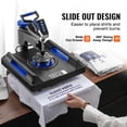 thumbnail image 4 of VEVOR 8 in 1 Heat Press Machine 15x15 in 30oz Tumbler Press T-Shirts Black+Blue, 4 of 9