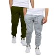 thumbnail image 1 of Pantalons de Jogging en Molleton pour Hommes 2 Pack, Gris Chiné/olive, L, 1 of 2