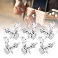 thumbnail image 3 of Locking Guitar String Tuning Peg, Guitar Tuner Pegs Silver 6 String Tuner Head with Screws for Replacing Old and Damaged Parst for Most Guitars 3 Left and 3 Right Peg Set, 3 of 7