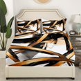 thumbnail image 3 of Erosebridal Black and Gold Bed Sheets Full, Abstract Line Bedding Sets Full Size, Geometry Home Decor 4pcs, 3 of 7