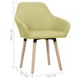 thumbnail image 4 of vidaXL Dining Chairs 2 pcs Green Fabric, 4 of 4