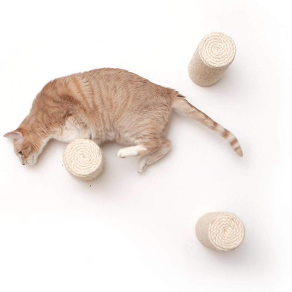 Catastrophic Creations Floating Cat Scratching Post Hand-Crafted Sisal Cat Scratcher Post Wall Cat Shelves & Scratching Posts for Indoor Cats Durable & Modern Cat Furniture (1 Pc 11? x 4?)