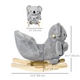 thumbnail image 3 of Qaba Jouet en Peluche Cheval à Bascule en Forme de Koala avec Poupée Gantée Sons Réalistes pour Enfant 18-36 Mois Gris, 3 of 9