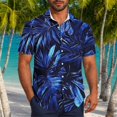 thumbnail image 2 of Pisexur T-shirts pour Hommes, Mode Décontractée Imprimée avec Poche, Boutons, Manches Courtes, Col Rabattu, Chemise de Golf Bleue, 3TG, 2 of 7