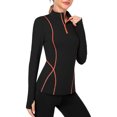 thumbnail image 1 of Women's Long Sleeve Workout Tops Zip Thumb Hole Athletic Running Sweatshirt Pullover, 1 of 6