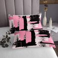 thumbnail image 3 of Erosebridal Abstract Graffiti Stripes Bedspread Queen Size Pink White Microfiber, 3 of 6