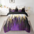 thumbnail image 2 of YST Literie Violette 7 Pcs Ensemble de Couette Graffiti Aquarelle, Esthétique Moderne Lit en Sac, Format Simple, 2 of 4