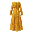 thumbnail image 5 of TopLLC Longues Robe à Manches à Col Rond la Mode Robe d'Hiver pour Femmes Grande Taille Décontractée Col Rond Ample Aguichant Robe Imprimée à Manches Longues Robe pour Femmes en Liquidation, 5 of 5