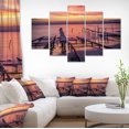 thumbnail image 1 of Fishing Pier in Sea at Sunset - Seashore Canvas Art Print, 1 of 4