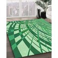 thumbnail image 3 of Ahgly Tapis Rectangulaire Lavable en Machine Intérieur Transitionnel Vert Algue, 7 Pieds x 10 Pieds, 3 of 7