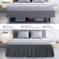 thumbnail image 3 of PiccoCasa Polyester Brushed Bed Skirt with Elastic Dust Ruffles 16" Drop, Queen Dark Gray, 3 of 8