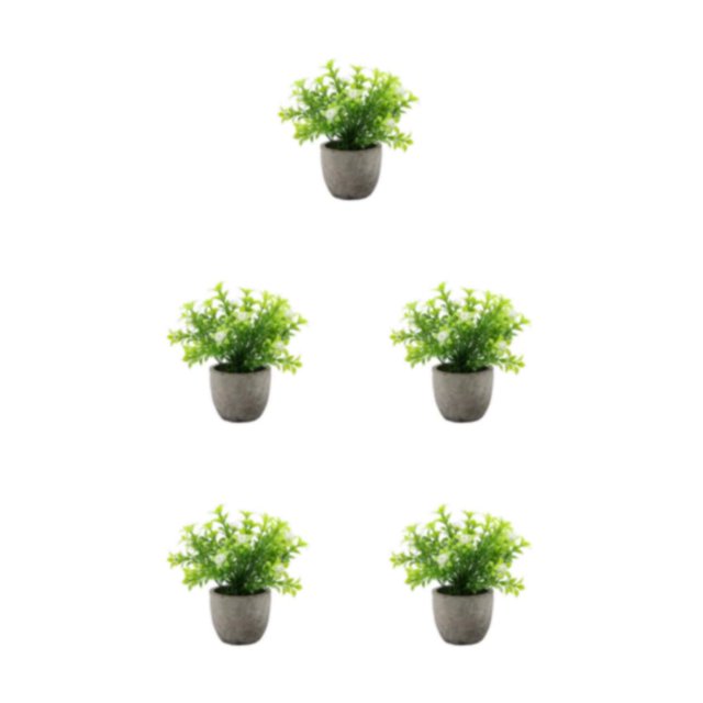 Redempat Plastic Easy To Clean Artificial Succulent Realistic Appearance Long-lasting Durability Eco-friendly white babysbreath 5Set