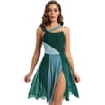 thumbnail image 1 of Alvivi Justaucorps-Robe de Ballet à Blocs de Couleur pour Danse Lyrique Moderne pour Femme pour Costume de Compétition de Danse Vert m, 1 of 7