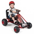 thumbnail image 1 of Gymax Kart à Pédales pour Enfants à 4 Roues avec Embrayage et Frein à Main Roues Multi-Terrain Bleu Rouge, 1 of 10